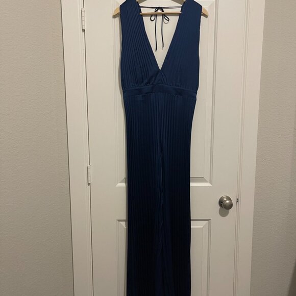 A&F Giselle Navy Pleated Jumpsuit - Picture 5 of 5
